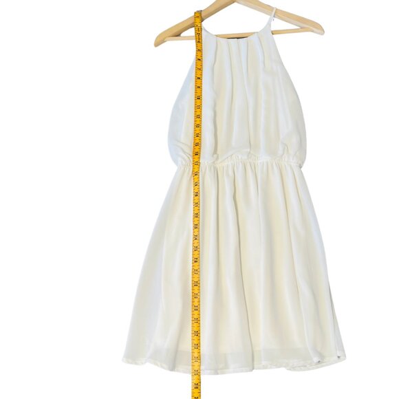 DNA Couture Blouson Dress Womens Size M Creamy White Light Sheer Fairy Feminine - Picture 9 of 11